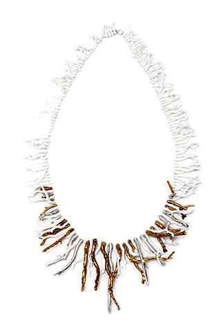 Aurélie Bidermann - Coral Necklace with Gold Detail ...