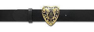 Gucci Heart-Shaped Crest Buckle Belt