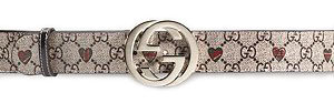 Gucci Interlocking G Buckle Hearts Belt