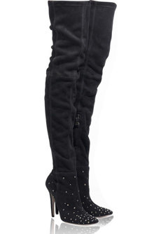 Halston City Suede Thigh High Boots