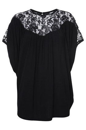 Lace Yoke Oversize Top