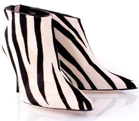 Jimmy Choo Grazie Pony Zebra Print Angle Boots