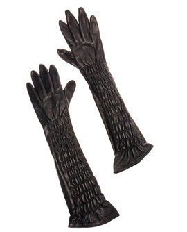 Jas MB Long Ruched Leather Gloves