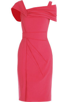 Zac Posen Asymmetric Silk Crepe Dress