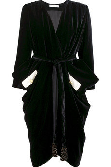 Chloe Draped Velvet Dress