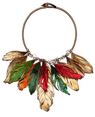 Aurélie Bidermann. Plume De Cygne Gold and Enameled Necklace