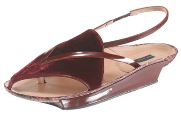 Marc Jacobs #MJ14351 – Maroon Velvet Thong Sandal