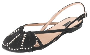 Marc Jacobs #MJ14431 – Black and Pearl Sling-back Sandal