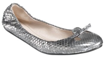 Marc Jacobs #MJ14401 – Silver Snakeskin Flat