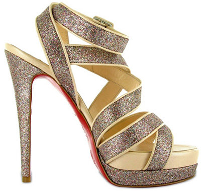 Christian Louboutin Staratata Multi Straps Glitter Sandals: