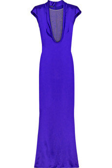 Alexander McQueen Silk Blend Plunge Front Dress