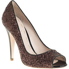 Miu Miu Glitter Peep Toe Pump – Bronze