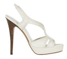 Platform Sandal in White Leather