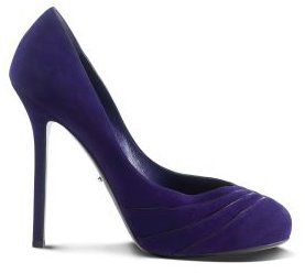 Suede Pump with Piping