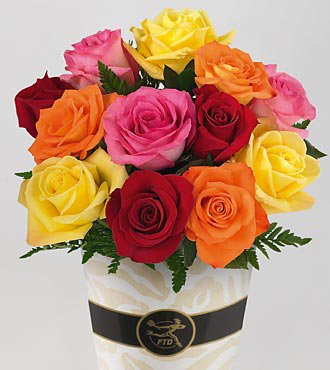 Simply Cheerful Mixed Rose Bouquet