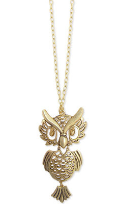 Gold but Wise Owl Vintage Necklace