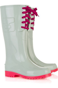 Chloe See Lace-up Rubber Wellington Boots