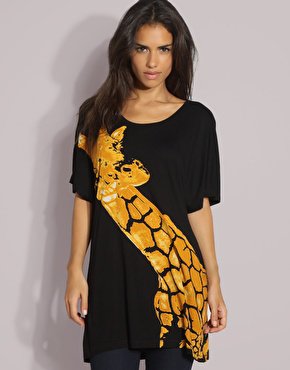 Giraffe Print Oversize Tee Shirt