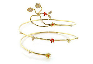 Dahlia’s Bohemian Style Gold and Floral Cuff