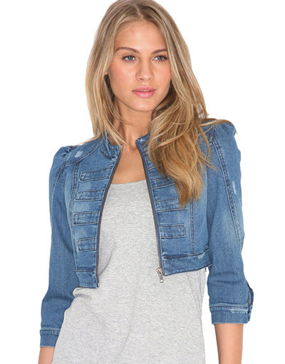 Vila Sasa Denim Military Jacket