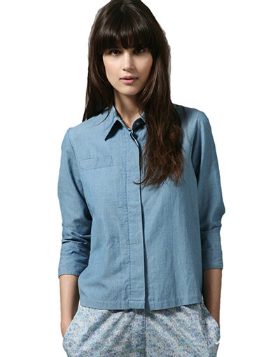 Sessun with Strangers Denim Chambray Patchwork Shirt