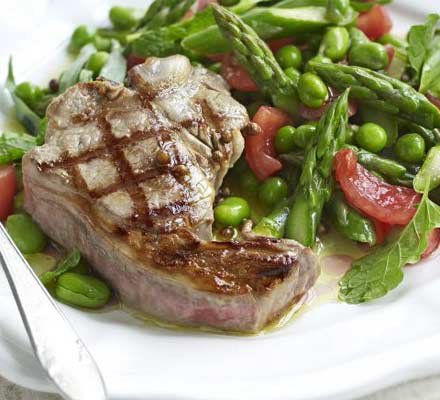 Warm Salad of Spring with Lamb Griddling