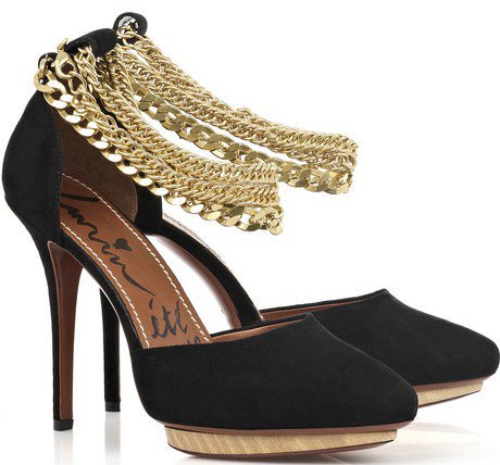 Lanvin Chain Detail Suede Pumps