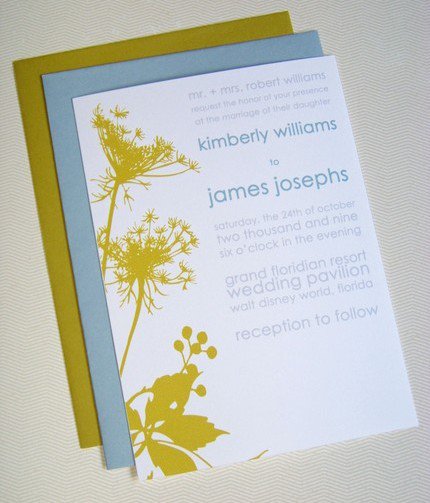 Anise Flowers Wedding Invitation