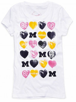 Victoria’s Secret Pink University of Michigan Watercolor Hearts Tee