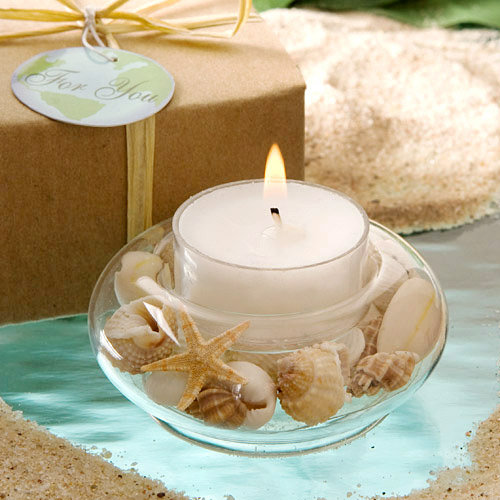 Glass Shell Tealight Holders