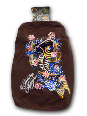 Brown Koi Fish Christian Audigier Tattoo Dog T-shirt