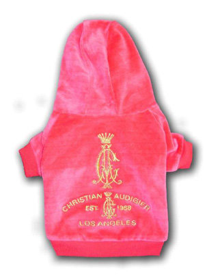 Christian Audigier Hot Pink Dog Hoodie