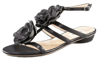 Valentino Leather Flowers Sandal