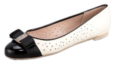 Salvatore Ferragamo Glenda Perforatted Ballerina Flat