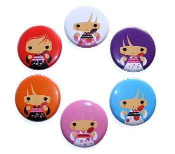 Jumbo Geisha Girl Magnet Set - Rainbow Edition