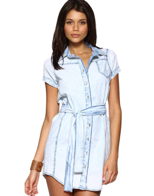 lipsy belted denim dress