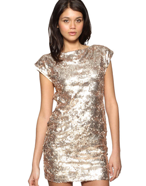 TFNC Scatter Sequin Open Backed Dress