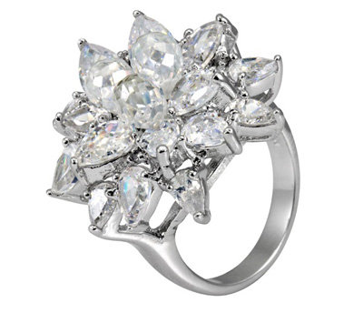 Naples Fancy CZ Flower Ring