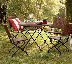 Pottery Barn Palmetto All-Weather Wicker Folding Dining Set