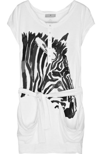 Adidas by Stella McCartney Zebra-print Cotton-blend Dress