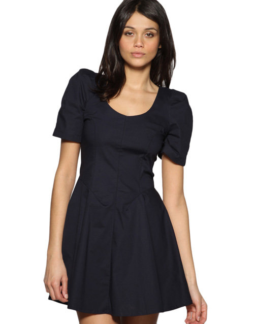 TFNC Shoulder Pad Retro Fit Flare Dress