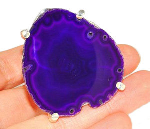 Sterling Silver Agate Slice Ring