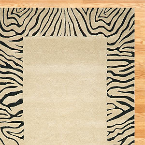 World Market Zebra Border Wool Rug