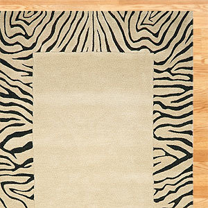 World Market Zebra Border Wool Rug