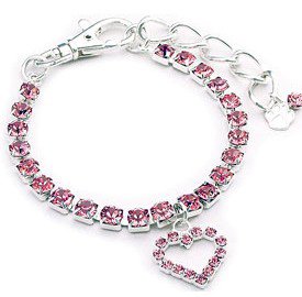 Crystal Dog Jewelry Petite Pink Heart Australian Crystals Sparkly