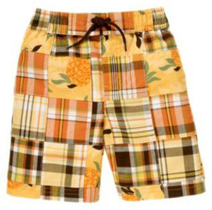 Janie and Jack Pineapple Patchwork Swim Trunk