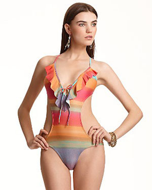 Vix Ruffle One-Piece Cut-out Swimsuit