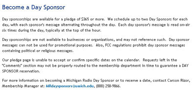 Sponsor a Day on Public Radio