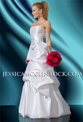 Satin Bustier Bridal Gown with Square Neck