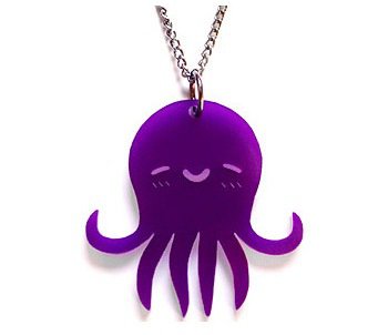 Purple Octopus Necklace